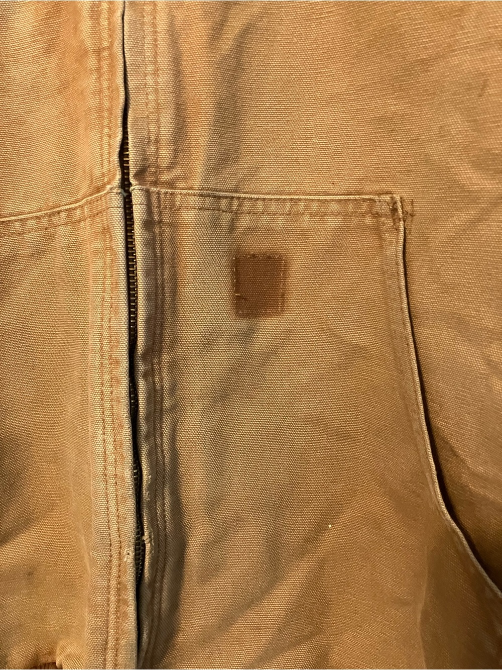 Vtg Carhartt Jacket Mens XL Brown Distressed Canvas Full Zip J160 BRN *Read Desc - Picture 2 of 3